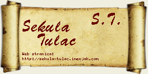 Sekula Tulać vizit kartica